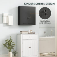 Medizinschrank abschliessbar für Medikamente schwarz