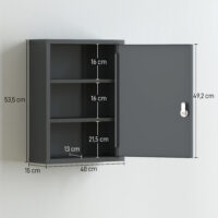Medizinschrank abschliessbar zur Wandmontage aus Stahl grau