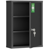 Medizinschrank abschliessbar zur Wandmontage aus Stahl schwarz