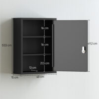 Medizinschrank abschliessbar zur Wandmontage aus Stahl schwarz