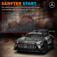 Mercedes Elektroauto für Kinder 12V mit LED Musik und Hupe schwarz
