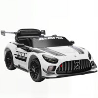 Elektroauto Mercedes für Kinder 12V mit Musik LED-Licht und Hupe weiss