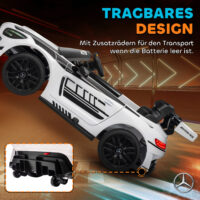 Elektroauto Mercedes für Kinder 12V mit Musik LED-Licht und Hupe weiss