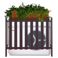 Metall Abdeckung braun für Klimaanlage und Wärmepumpe 80x90x39 cm