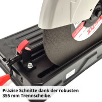 Metall-Kappsäge und Gehrungssäge mit 2600 Watt und 355-mm-Scheibe