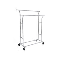 Metall-Kleiderständer Garderobenständer Heavy 110kg 129-169cm Chrom.