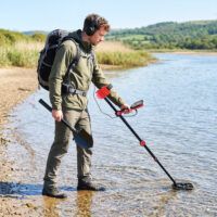 Metalldetektor wasserdicht faltbar mit LCD und Zubehör