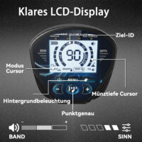Metalldetektor wasserdicht mit LCD-Display Kopfhörer und Schaufel