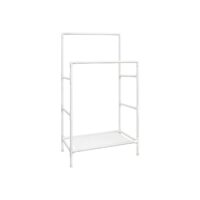 Metallgarderobe Kleiderständer mit 2 Stangen Weiss.