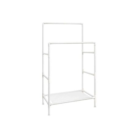 Metallgarderobe Kleiderständer mit 2 Stangen Weiss.