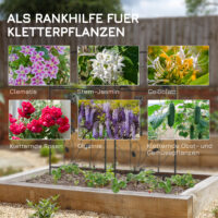 Metallspalier 2er Set dekorativ für Garten und Terrasse schwarz