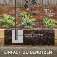 Metallspalier 2er Set dekorativ für Garten und Terrasse schwarz
