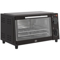 Mini-Backofen mit Grillrost Backblech und Timer 9L schwarz