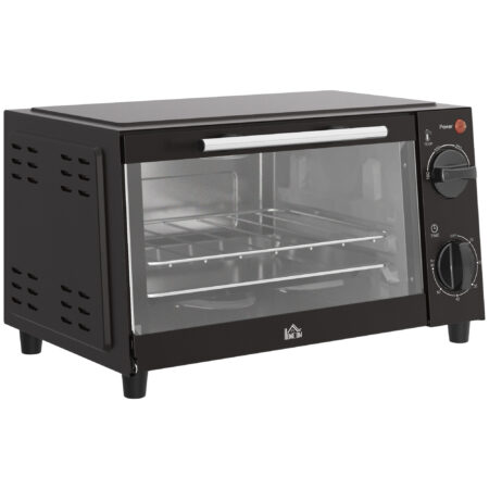 Mini-Backofen mit Grillrost Backblech und Timer 9L schwarz