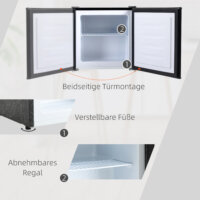 Ein Mini-Gefrierschrank und Gefrierer mit 35 Litern Fassungsvermögen und Temperaturregelung.