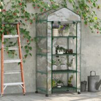 Mini Gewächshaus mit 4 Regalfächern für Balkon und Garten