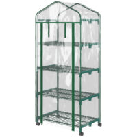 Mini Gewächshaus mit 4 Regalfächern für Balkon und Garten
