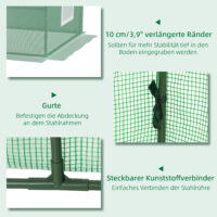 Mini-Gewächshaus UV-beständig, ideal für Pflanzenanzucht, Farbe Grün.