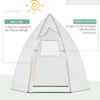 Mini Gewächshaus Winterschutz mit Rolltür für Pflanzen