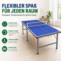 Mini Tischtennisplatte klappbar mit Zubehör -Blau