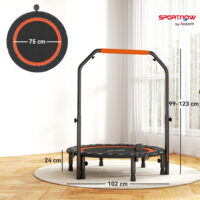 Mini-Trampolin mit verstellbarem Haltegriff und LCD für Fitness