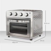 Minibackofen Heissluftfritteuse mit Umluft 6 Heizmodi Timer 24L