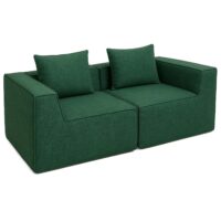 Modularer 2-Sitzer Loungesofa Stoff 194x97cm grün