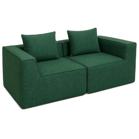 Modularer 2-Sitzer Loungesofa Stoff 194x97cm grün