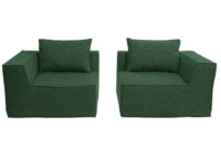 Modularer 2-Sitzer Loungesofa Stoff 194x97cm grün