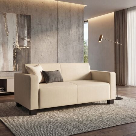Modular 2-Sitzer Sofa Couch Lyon Kunstleder creme