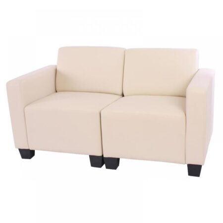 Modular 2-Sitzer Sofa Couch Lyon Kunstleder creme