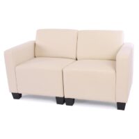 Modular 2-Sitzer Sofa Couch Lyon Kunstleder creme