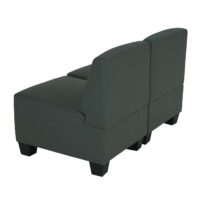 Modular 2-Sitzer Sofa Couch Lyon Kunstleder dunkelgrau ohne Armlehnen