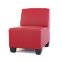 Modular 2-Sitzer Sofa Couch Lyon Kunstleder rot ohne Armlehnen