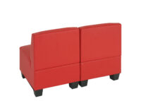 Modular 2-Sitzer Sofa Couch Lyon Kunstleder rot ohne Armlehnen