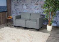 Modular 2-Sitzer Sofa Couch Lyon Stoff grau