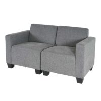 Modular 2-Sitzer Sofa Couch Lyon Stoff grau