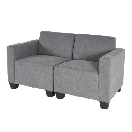 Modular 2-Sitzer Sofa Couch Lyon Stoff grau