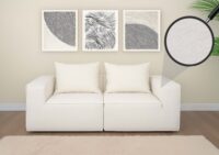 Modular 2-Sitzer Sofa aus Stoff 194x97cm creme