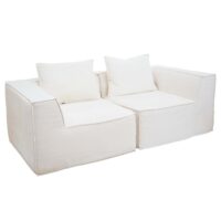 Modular 2-Sitzer Sofa aus Stoff 194x97cm creme