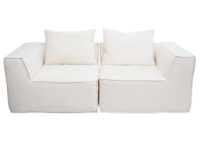 Modular 2-Sitzer Sofa aus Stoff 194x97cm creme
