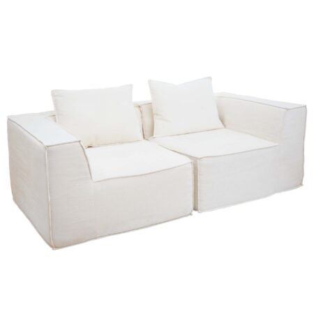Modular 2-Sitzer Sofa aus Stoff 194x97cm creme