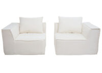 Modular 2-Sitzer Sofa aus Stoff 194x97cm creme