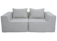 Modular 2-Sitzer Sofa aus Stoff Loungesofa hellgrau