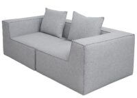 Modular 2-Sitzer Sofa aus Stoff Loungesofa hellgrau