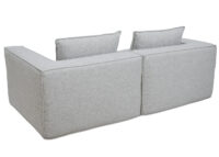 Modular 2-Sitzer Sofa aus Stoff Loungesofa hellgrau