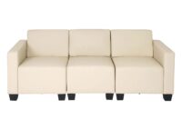 Modular 3-Sitzer Sofa Couch Lyon Kunstleder creme