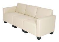 Modular 3-Sitzer Sofa Couch Lyon Kunstleder creme