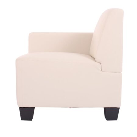 Modular Seitenteil links Sessel Armlehne Lyon Kunstleder creme