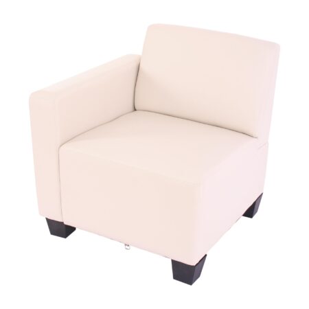 Modular Seitenteil links Sessel Armlehne Lyon Kunstleder creme